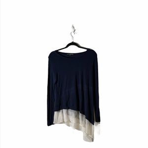 Navy long sleeve with ruffles extension